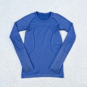 Lululemon Swiftly Tech Long Sleeve Crew Heathered Sapphire Blue NWOT